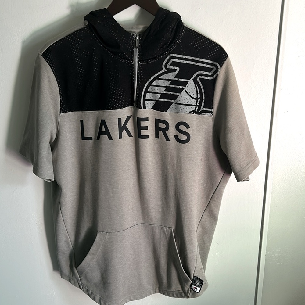 Lakers Officially Licensed Short Sleeve Hoodie Sweatshirt by Majestic